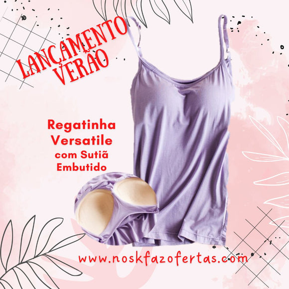 Regatinha Versatile Feminina - 2 em 1 - Com Sutiã Embutido
